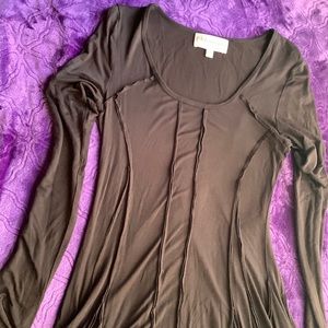 Brown Philosophy Maxi Size Small Dress With ruffles Longsleeve